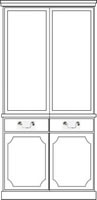 2 door reproduction library bookcase