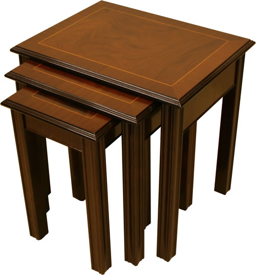 reproduction chippendale nest of tables yew mahogany