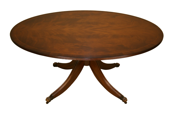 reproduction oval coffee table in mahogany