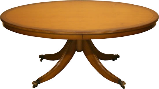 reproduction oval coffee table yew