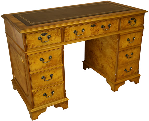 reproduction pedestal desk in poplar